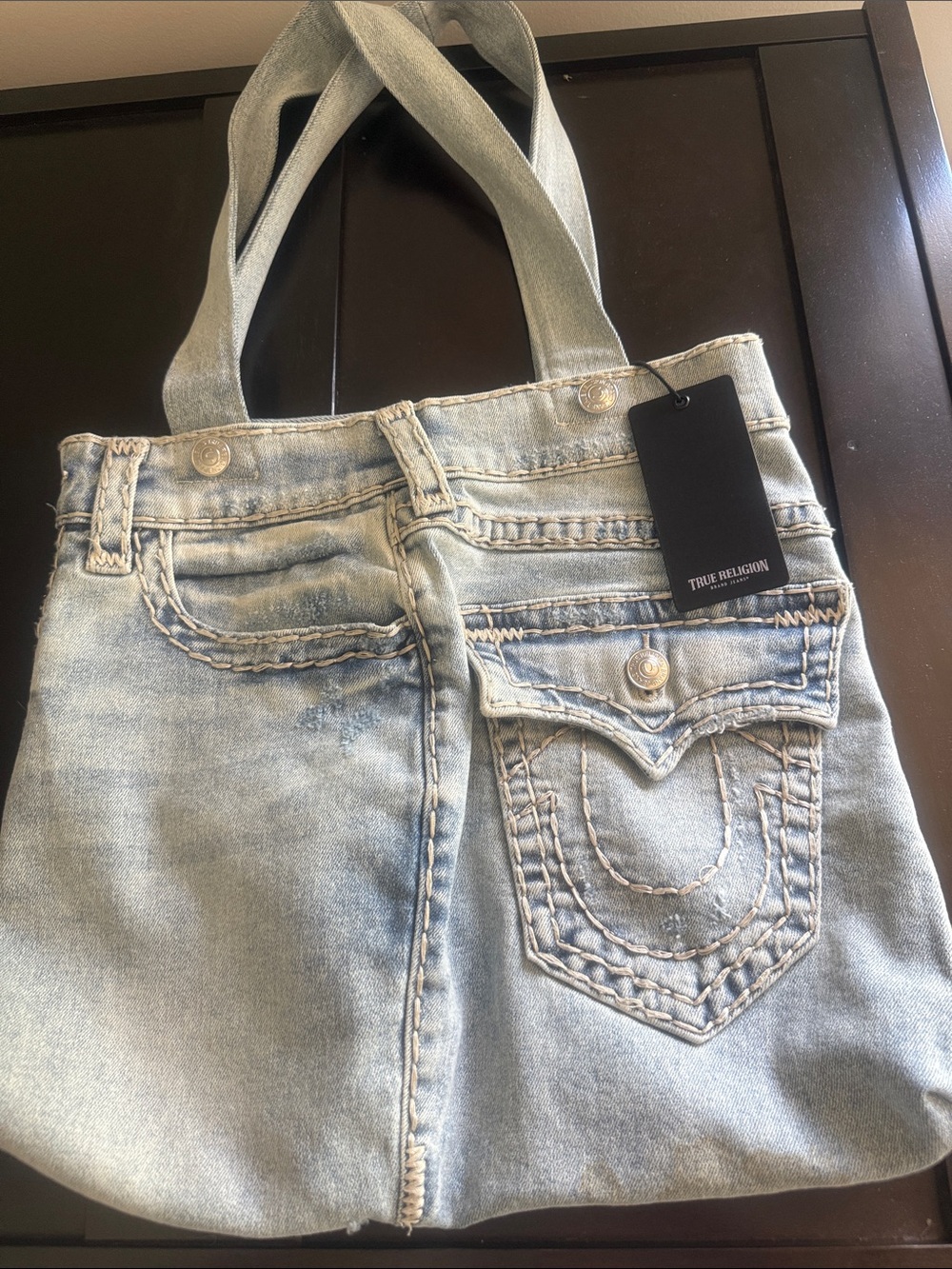 True Religion Light Blue Denim High-Rise Women’s Bag